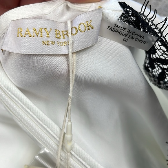 NWT Ramy Brook Helen Long Sleeve Lace Jumpsuit In Ivory Satin Sz 00 - Picture 8 of 14